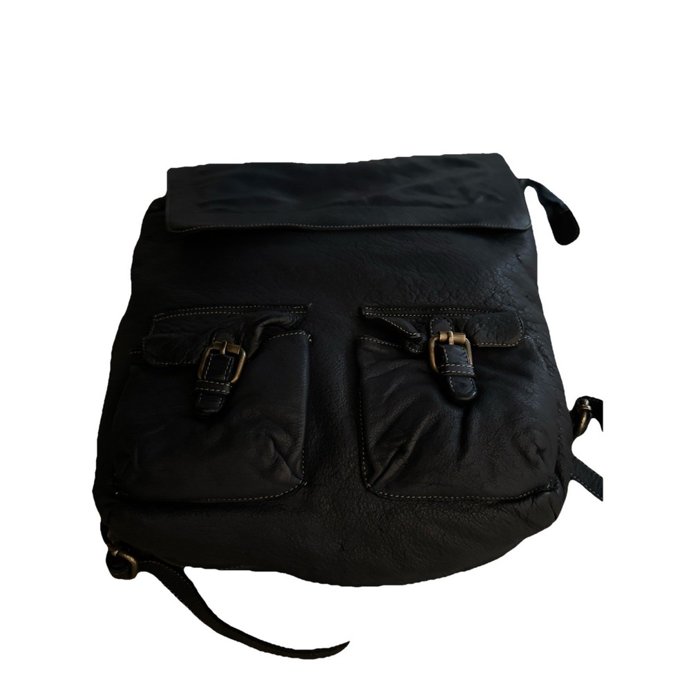 Civico‎ 93 Navy Blue Leather Backpack Vintage Made in Italy Art 3420 NWT